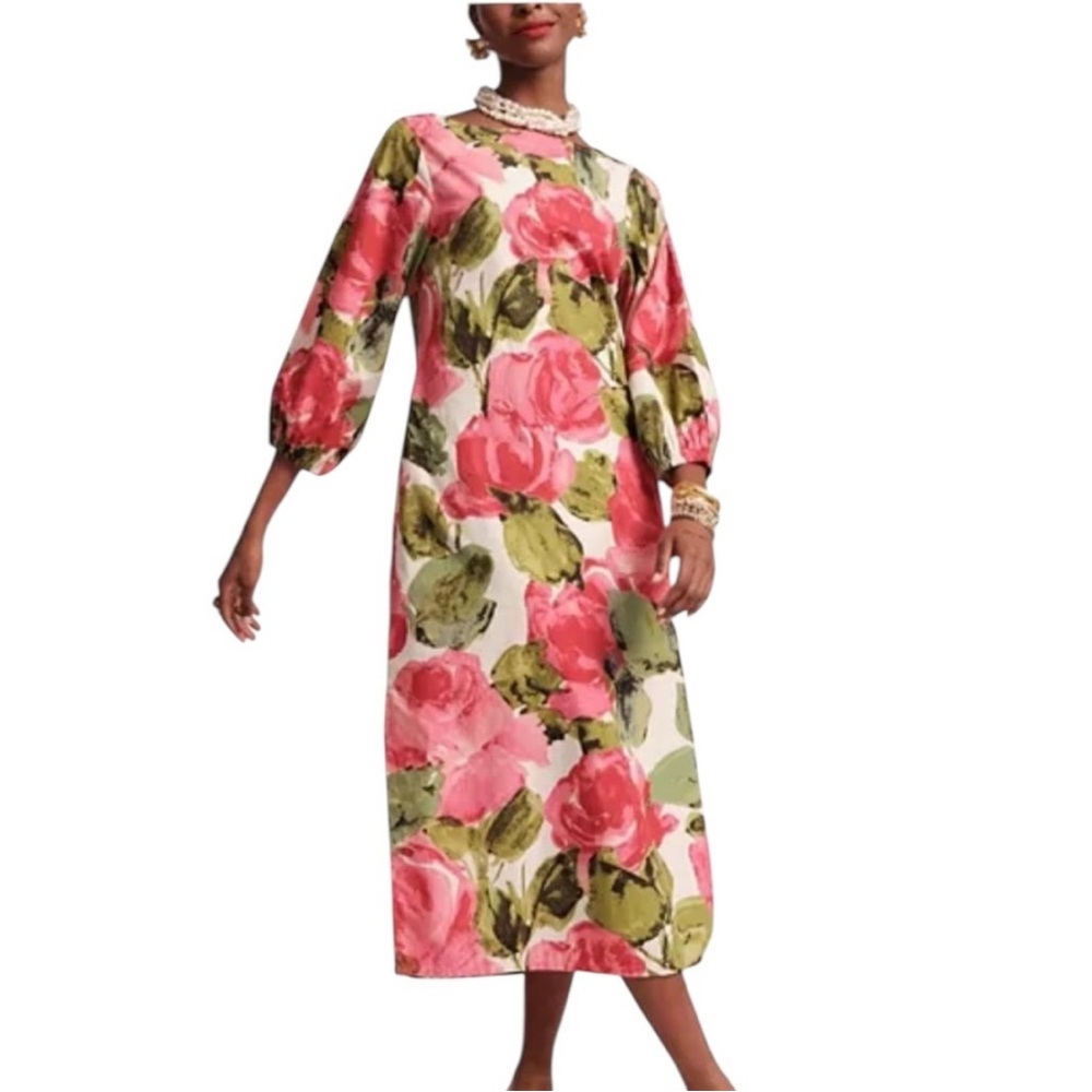 NWT Frances Valentine Minnow shift  dress with pockets in peony print